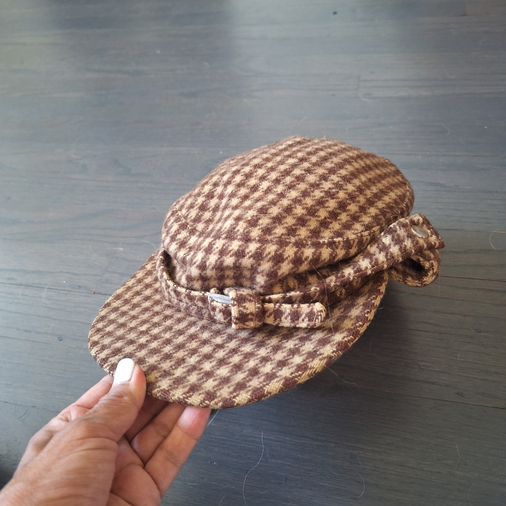 VINTAGE  MARSHALL FIELD'S MENS  PLAID HAT 100% WOOL CAP